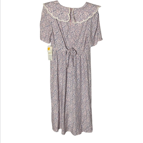 NWT Karin Stevens 90s Floral Maxi Dress 14 Gunne Sax Style Dusty Rose&Periwinkle - Picture 6 of 16
